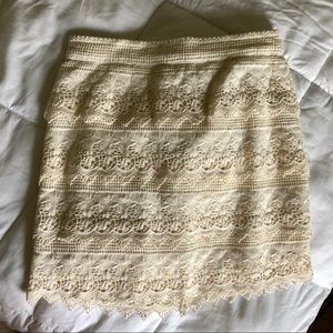 American Eagle Womens 00 Lace Cream Skirt